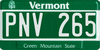 VT license plate PNV265