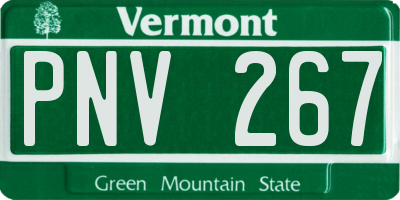 VT license plate PNV267