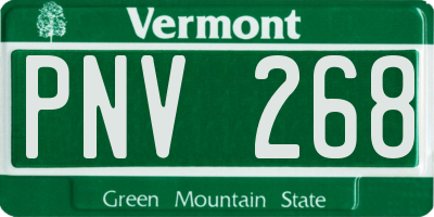 VT license plate PNV268