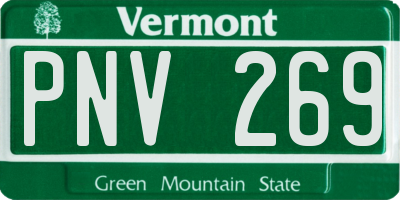 VT license plate PNV269