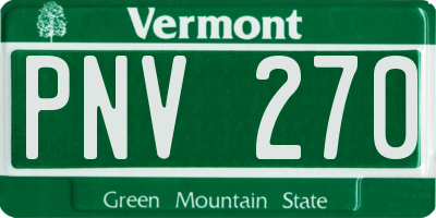 VT license plate PNV270