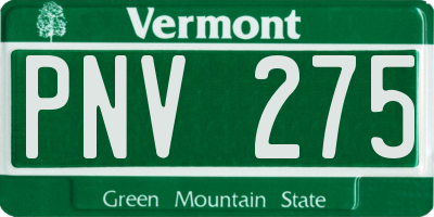 VT license plate PNV275