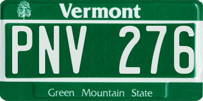 VT license plate PNV276