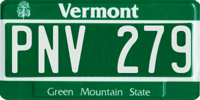 VT license plate PNV279