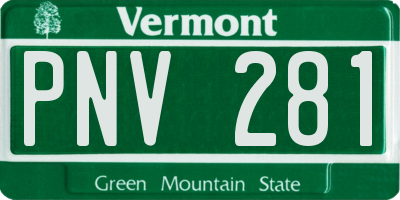 VT license plate PNV281