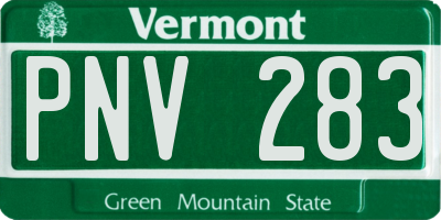 VT license plate PNV283
