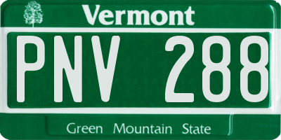 VT license plate PNV288