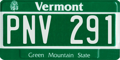 VT license plate PNV291