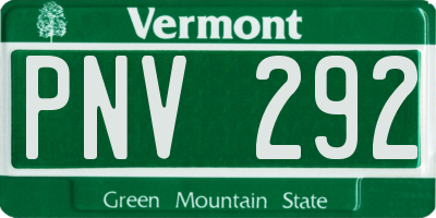 VT license plate PNV292
