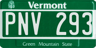 VT license plate PNV293