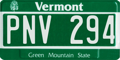 VT license plate PNV294
