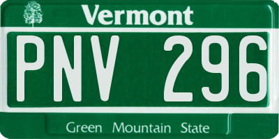VT license plate PNV296
