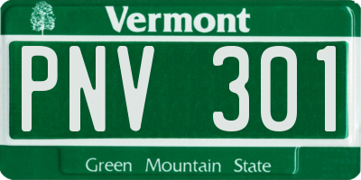 VT license plate PNV301