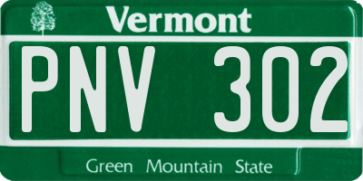 VT license plate PNV302
