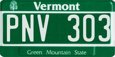 VT license plate PNV303