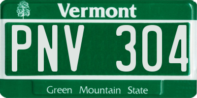 VT license plate PNV304