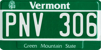 VT license plate PNV306
