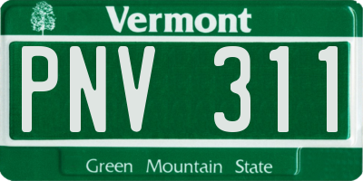 VT license plate PNV311