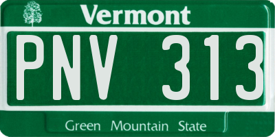 VT license plate PNV313