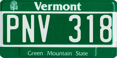 VT license plate PNV318