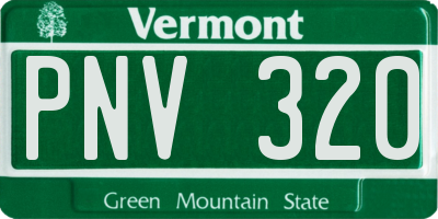 VT license plate PNV320