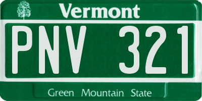 VT license plate PNV321