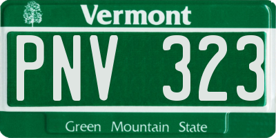 VT license plate PNV323
