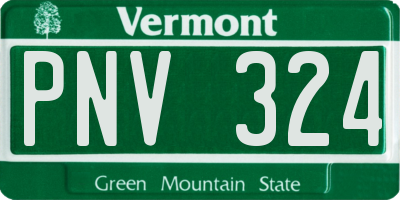 VT license plate PNV324