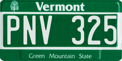 VT license plate PNV325