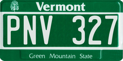 VT license plate PNV327