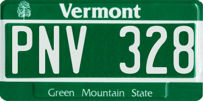 VT license plate PNV328