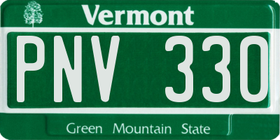 VT license plate PNV330