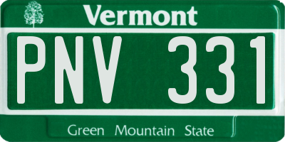 VT license plate PNV331
