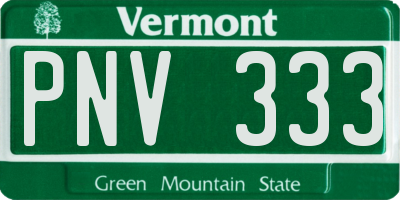VT license plate PNV333
