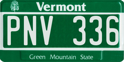 VT license plate PNV336