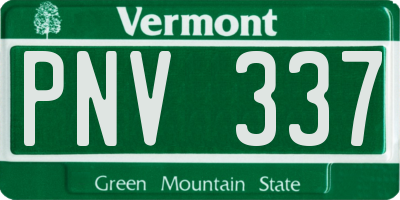VT license plate PNV337