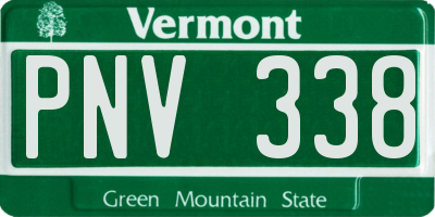 VT license plate PNV338
