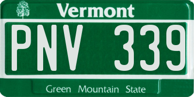 VT license plate PNV339