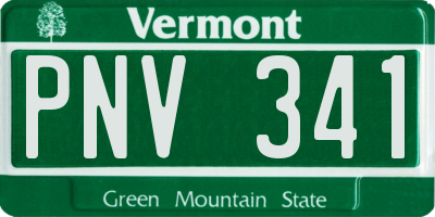 VT license plate PNV341