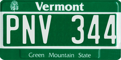 VT license plate PNV344