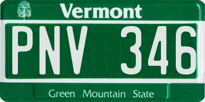 VT license plate PNV346