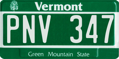 VT license plate PNV347