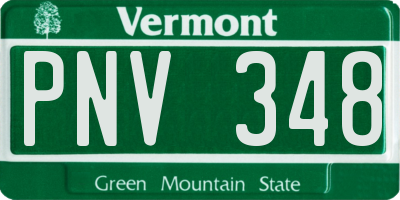 VT license plate PNV348