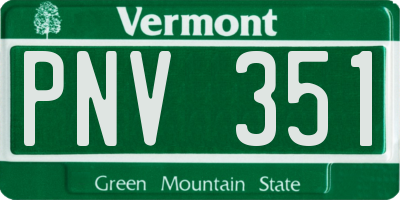VT license plate PNV351