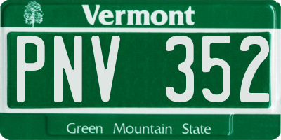 VT license plate PNV352