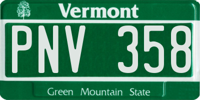VT license plate PNV358