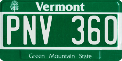 VT license plate PNV360
