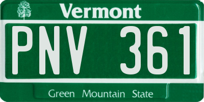 VT license plate PNV361