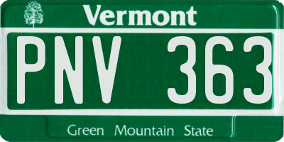 VT license plate PNV363