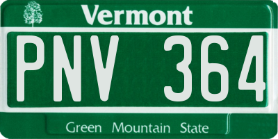 VT license plate PNV364